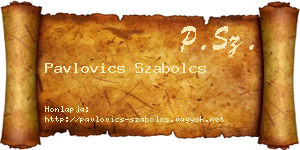 Pavlovics Szabolcs névjegykártya