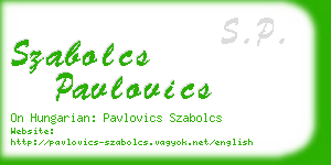 szabolcs pavlovics business card